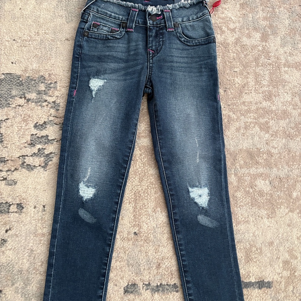 True Religion Kids Distressed Black Jeans